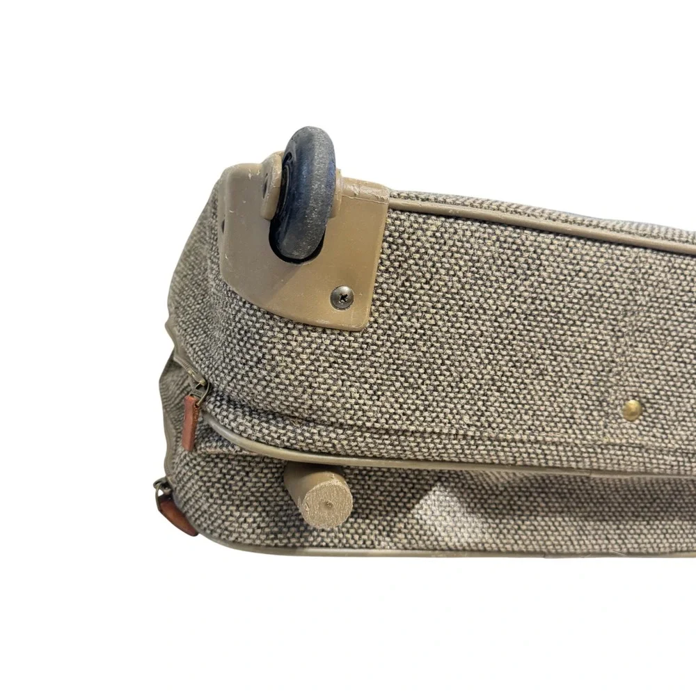 Hartmann‎ Mobile Office Bag Unisex Large Tan Tweed Leather Vintage Rolling